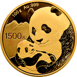 2019版熊猫金银纪念币100克圆形金质纪念币