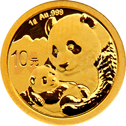 2019版熊猫金银纪念币1克圆形金质纪念币