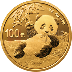 2020版熊猫金银纪念币8克圆形金质纪念币