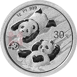 2022版熊猫贵金属纪念币1克圆形铂质纪念币
